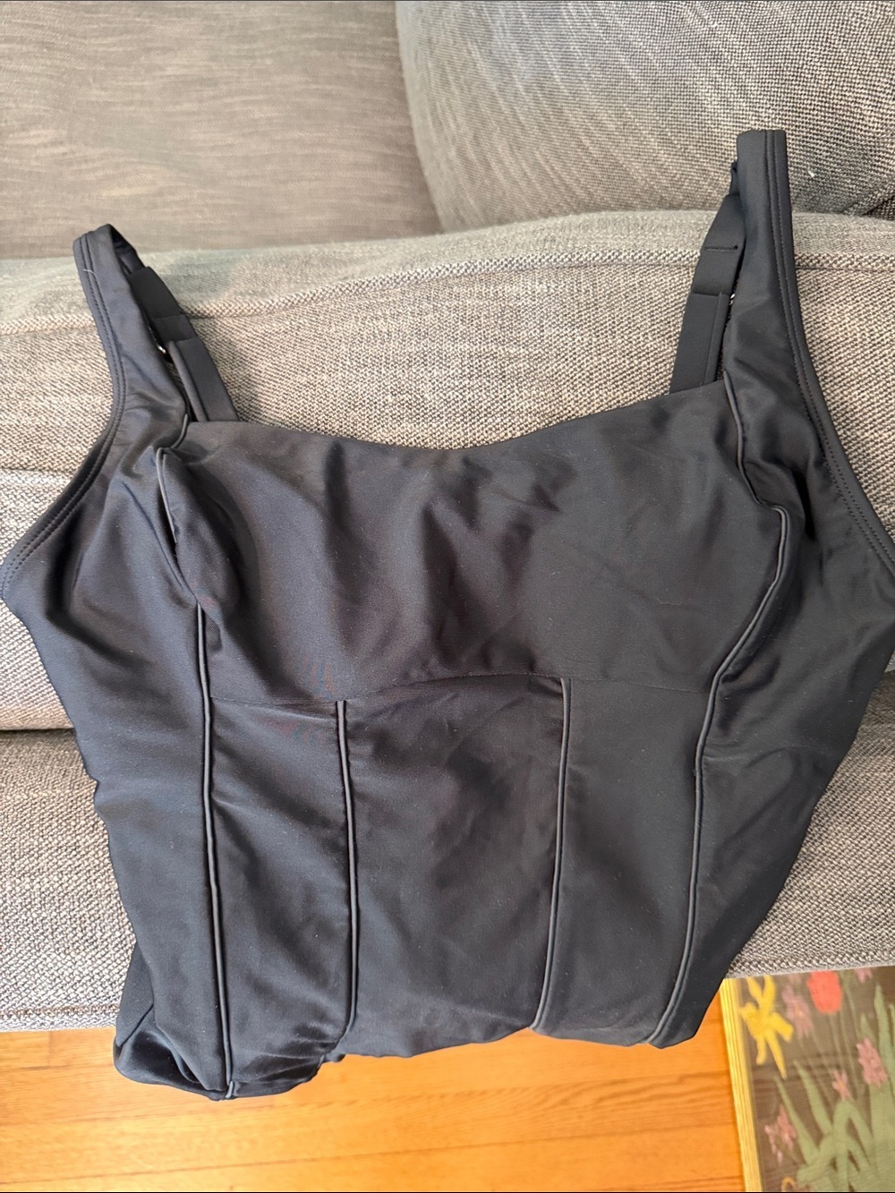 NWT Cupshe Black Tummy Control One Piece Swimsuit Medium Tall - Picture 5 of 6